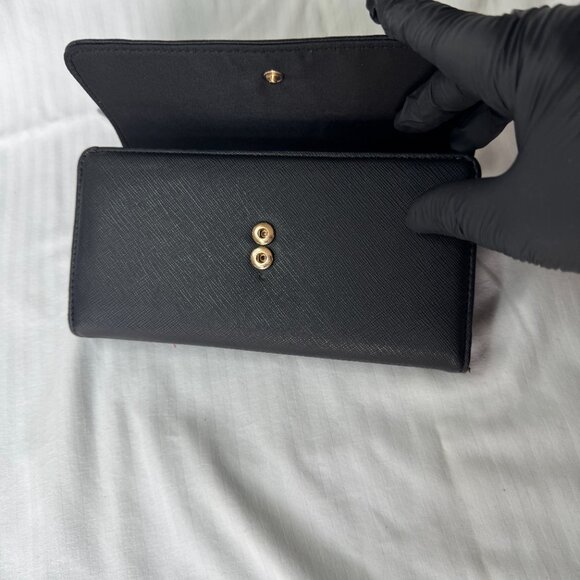 Tommy Hilfiger Ladies Tri Fold Wallet Black/Gray New - Picture 5 of 7